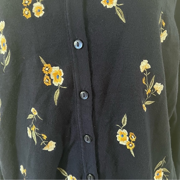 Charter Club Floral Embroidered Cardigan | Size Large | - Picture 5 of 8